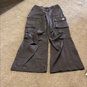 Gray Cargo Pants with Star Detail